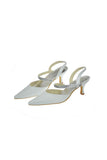 Ankle Strap Handmade White Close Toe Wedding Shoes HZ0527