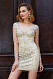 Sexy Long Sleeves Tight Short Homecoming Dresses, Cocktail Dresses HZ0527