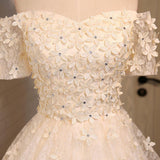 Off the Shoulder A Line Lace Appliques Short Homecoming Dresses HZ0527