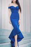 Charming Royal Blue Off Shoulder Mermaid Prom Dress,Sexy Formal Evening Dress HZ0527