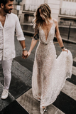 Promfast 2025 Sparkle Beach Wedding Dresses Sexy Open Wedding Gown for Sale HZ0527