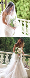 Promfast Gorgeous Mermaid Beading Lace Strapless Sweetheart Wedding Dresses HZ0527