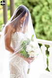 Promfast Gorgeous Mermaid Beading Lace Strapless Sweetheart Wedding Dresses HZ0527