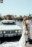 Promfast Sweetheart Sheath/Column Lace Appliques Beach Wedding Dress HZ0527