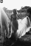 Promfast Attractive V neck Appliques A Line Rustic Backless Wedding Dress HZ0527