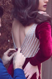 Promfast Red prom dress, Mermaid Simple Long Sleeve Long Prom Dress, Evening Dress HZ0527