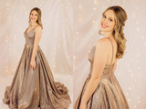 Promfast Glitter Spaghetti Straps V Neck Long Prom Dresses Women Dress HZ0527
