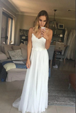 Promfast A Line V Neck Top Lace Spaghetti Straps Wedding Dresses, Bridal Gown HZ0527