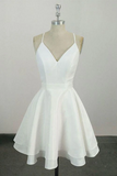 Promfast Cute Spaghetti Straps V Neck Knee Length Short Prom Dress, Homecoming Dress HZ0527