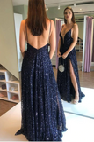 Promfast New Backless Spaghetti Straps Long Zipper Back Prom Dresses HZ0527
