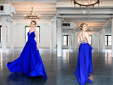 Promfast Chic A Line Spaghetti Straps V Neck Prom Dresses Evening Dresses HZ0527