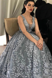 Promfast Chic African Lace Prom Dress A Line 3D Floral Prom Gown HZ0527