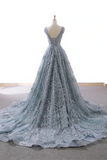 Promfast Chic African Lace Prom Dress A Line 3D Floral Prom Gown HZ0527