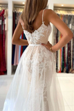 Promfast Elegant V Neck Mermaid Open Back Champagne Lace long Prom Dresses, Champagne Lace Formal Graduation Evening Dresses HZ0527