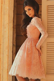 Promfast A line Short Prom Dress Juniors Homecoming Dress With Lace HZ0527