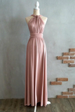 Promfast Simple Elegant Open Back Pink Prom Dresses Bridesmaid Dresses HZ0527