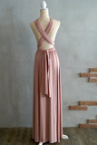 Promfast Simple Elegant Open Back Pink Prom Dresses Bridesmaid Dresses HZ0527