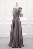 Promfast A line Chiffon Half Sleeves Cheap Mother of the Bride Dresses With Sequins HZ0527