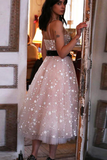 Promfast Sparkly Spaghetti Strap Tulle Star Homecoming Dress HZ0527