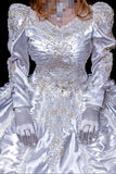 Promfast Sexy Sheer Neck Cap Sleeves Wedding Dress, Tea Lengt Rack Vintage Lace Brides Dress HZ0527