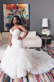 Trumpet Mermaid Wedding Dress Sweetheart Lace Beaded Bridal Gown HZ0527