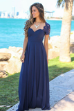 Chiffon Sweetheart Neckline A Line Bridesmaid Dresses With Appliques HZ0527