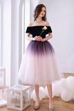 A Line Off the Shoulder Lovely Ombre Tulle Homecoming Dress HZ0527