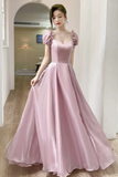 Lovely Soft Pink Floor Length Party Dress, Tulle A Line Evening Prom Dress HZ0527