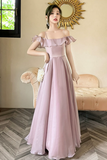 Lovely Soft Pink Floor Length Party Dress, Tulle A Line Evening Prom Dress HZ0527