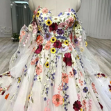 Glam Fairy Tulle Sweetheart 3D Floral Flowers Wedding Dress, Floral Formal Dress HZ0527