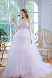 Lavender Tulle Sequins Long Prom Dress, Beautiful Evening Dress Party Dress HZ0527