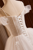 Ivory Spaghetti Strap Lace Beaded Party Dress, Ivory Floor Length A Line Prom Dress HZ0527