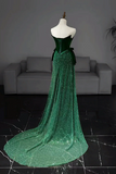 Mermaid Tulle Velvet Green Long Prom Dress, Green Long Formal Dress HZ0527